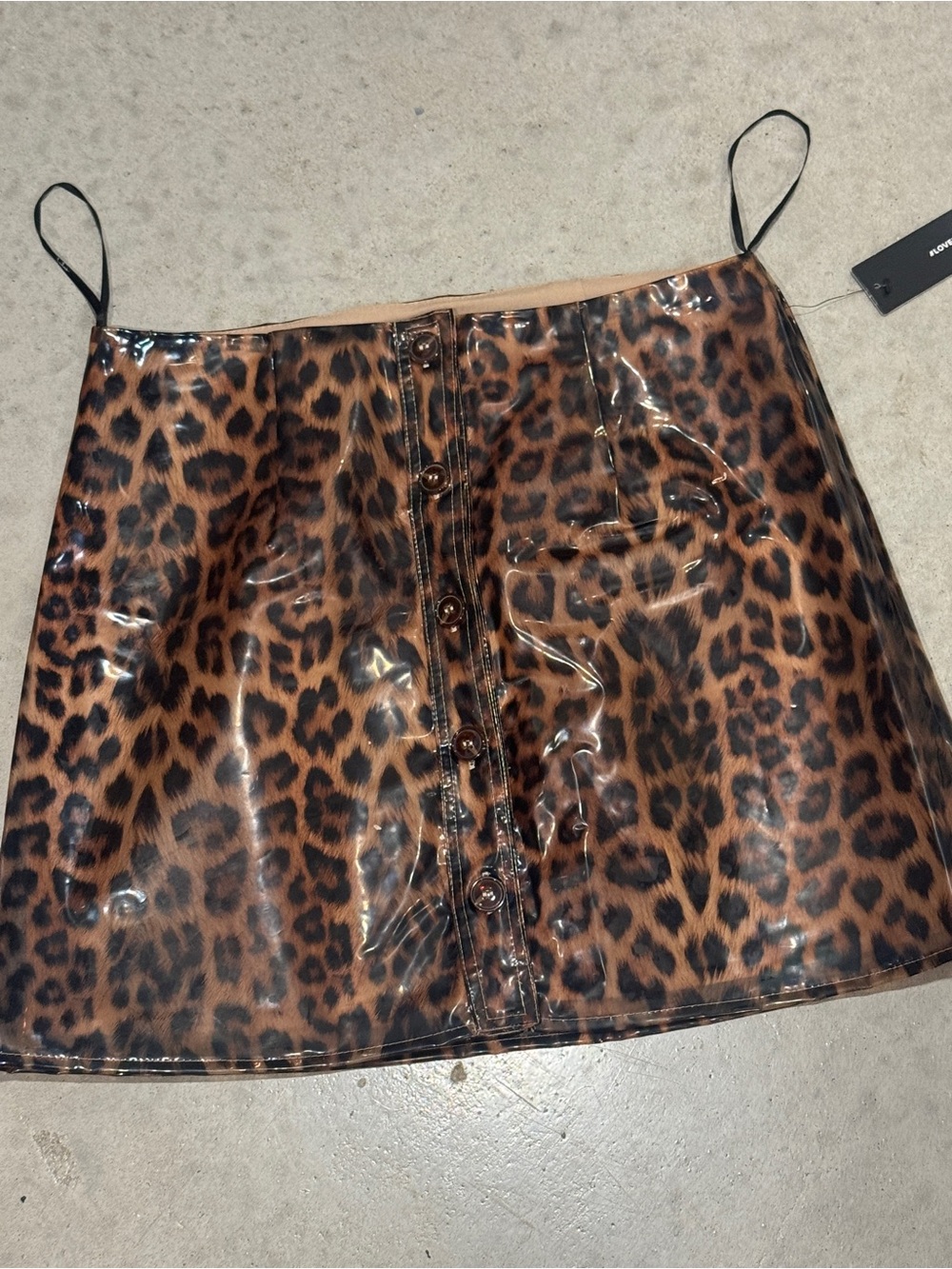 Leopard Print A-Line Mini Skirt - Brown